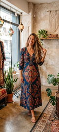 Vestido Bohemio estampado azul